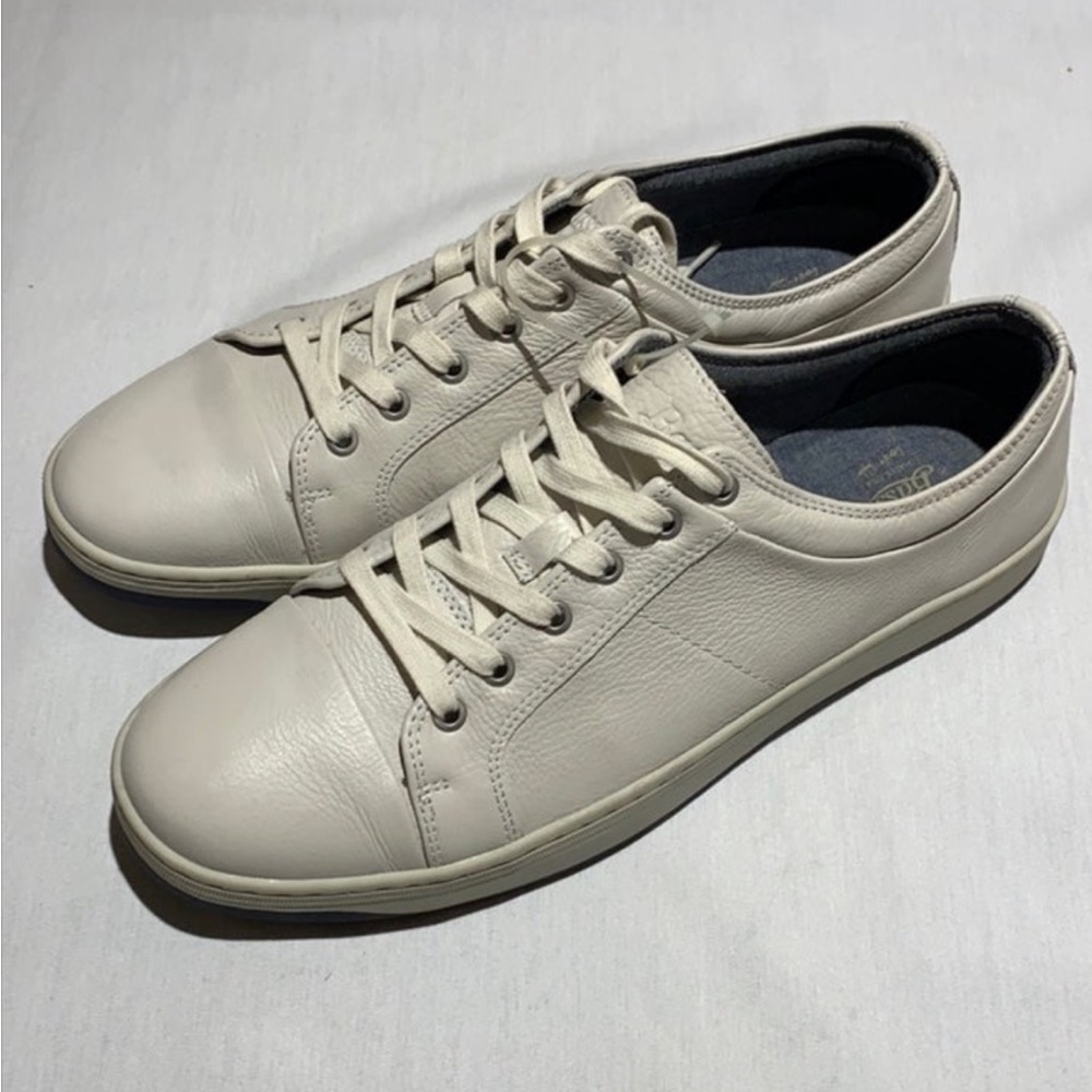 G. H. Bass & Co Mens Leather Sneakers Cream Size 13